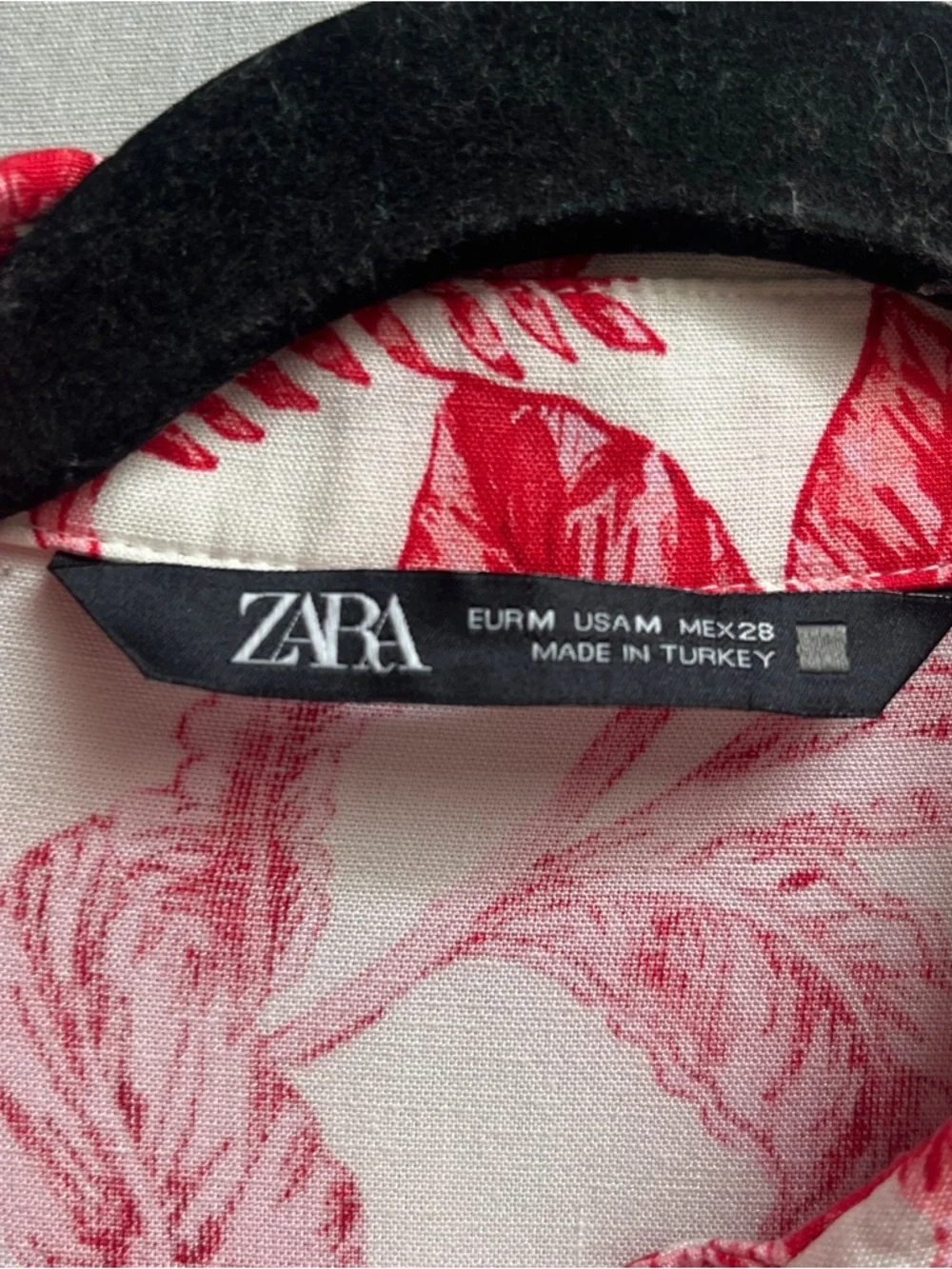 Zara Floral Botanical Print Hidden Button Blouse M - Picture 6 of 8